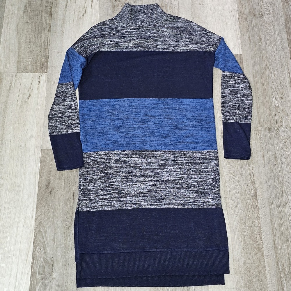 rag & bone Blue and Gray Long Sleeve stripe sweater Dress Medium midi long